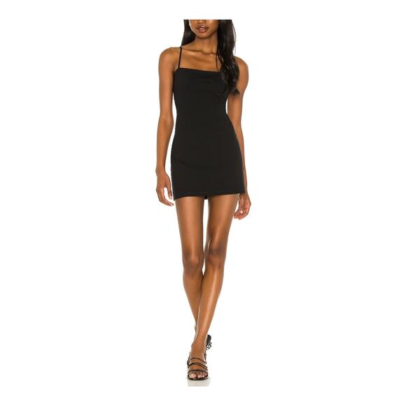 Susana Monaco 'Thin Strap' Black Nylon Jersey Mini Dress Size S - Picture 1 of 5